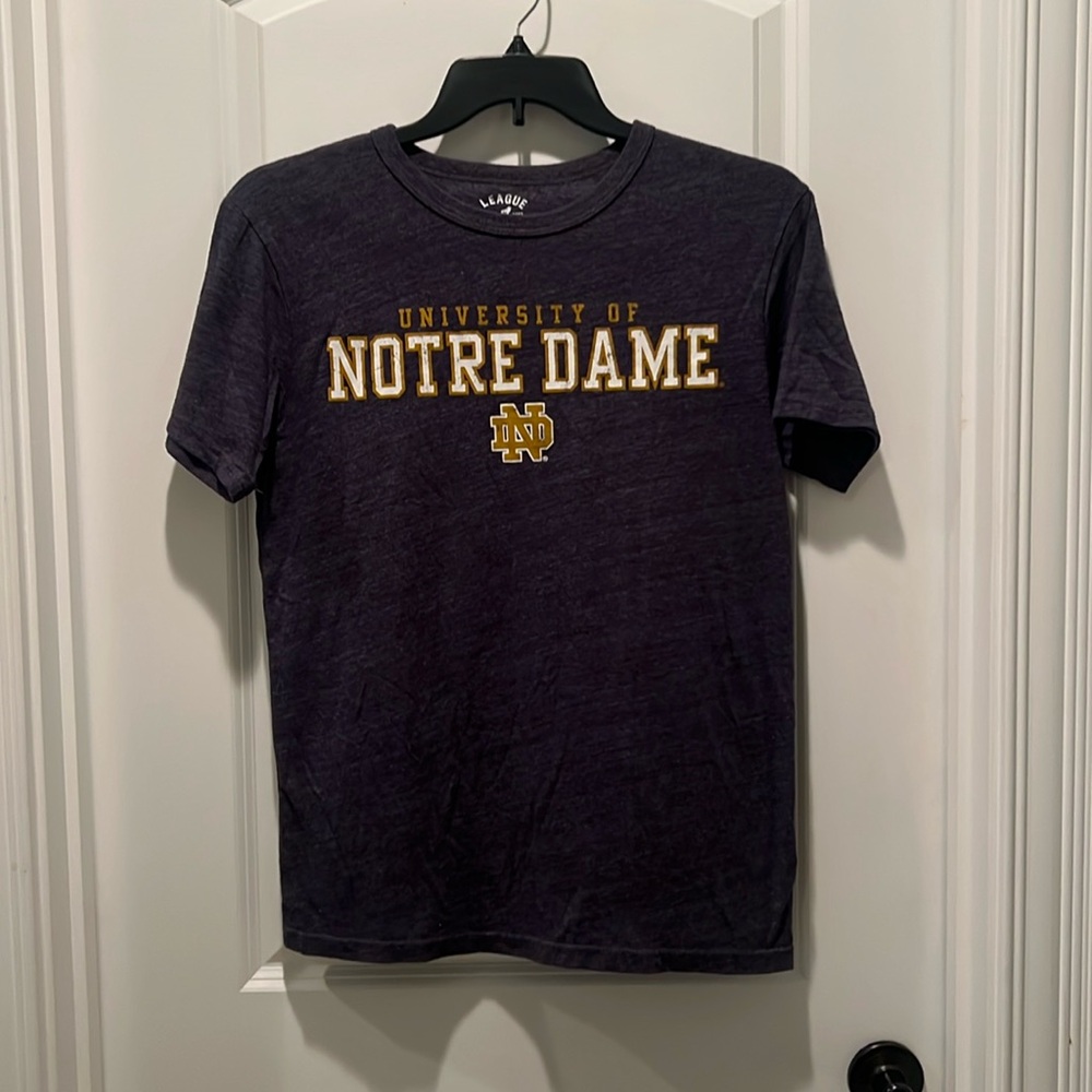 Notre Dame League t-shirt size M, heather blue with logo
